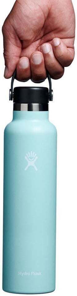 imageHydro Flask Stainless Steel Standard Mouth Water Bottle with Flex Cap and DoubleWall Vacuum InsulationDew Blue