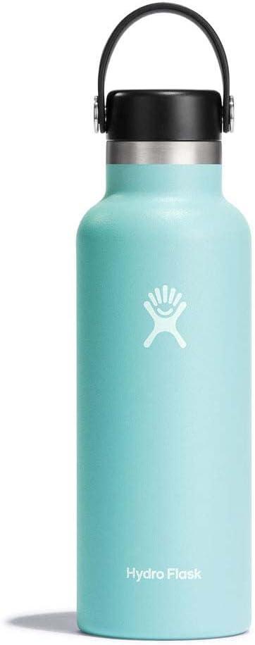 imageHydro Flask Stainless Steel Standard Mouth Water Bottle with Flex Cap and DoubleWall Vacuum InsulationDew Blue
