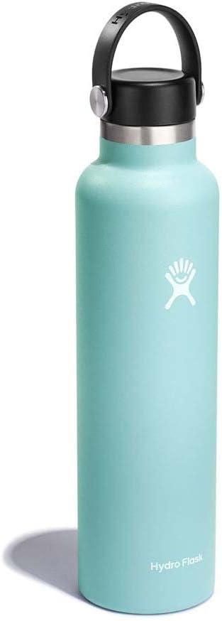 imageHydro Flask Stainless Steel Standard Mouth Water Bottle with Flex Cap and DoubleWall Vacuum InsulationDew Blue
