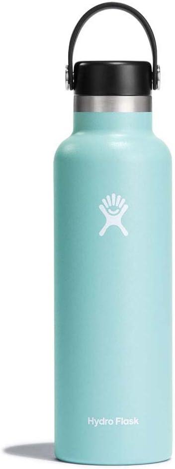 imageHydro Flask Stainless Steel Standard Mouth Water Bottle with Flex Cap and DoubleWall Vacuum InsulationDew Blue