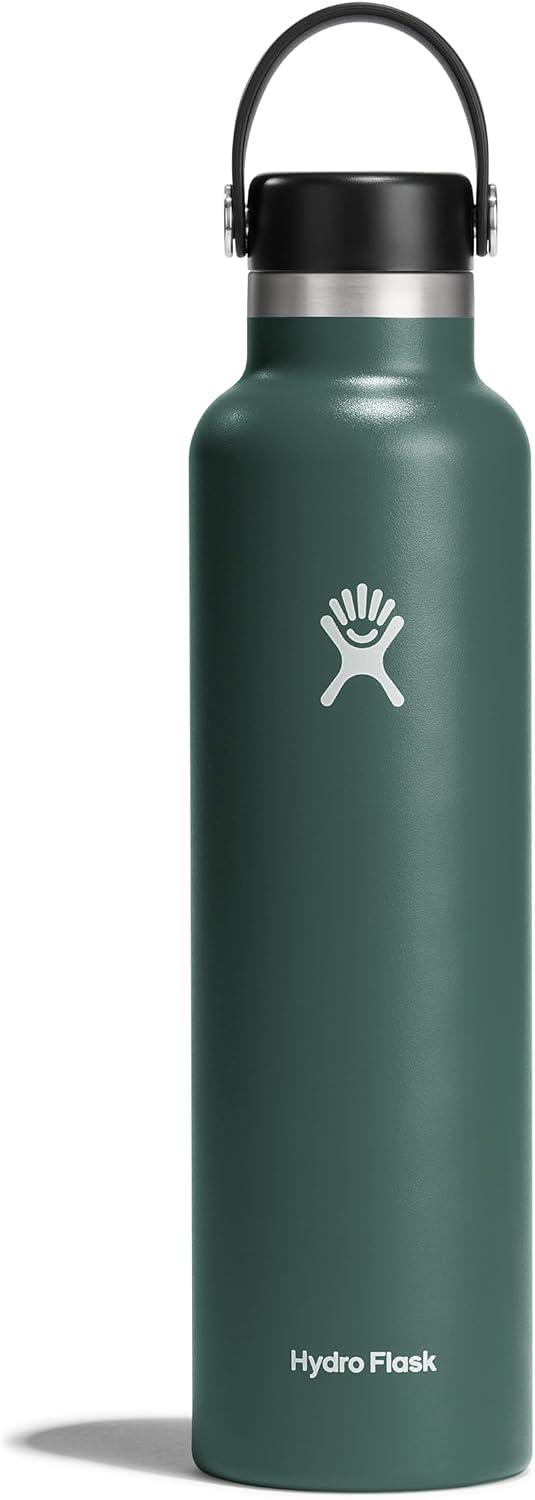 imageHydro Flask Stainless Steel Standard Mouth Water Bottle with Flex Cap and DoubleWall Vacuum InsulationFir Green