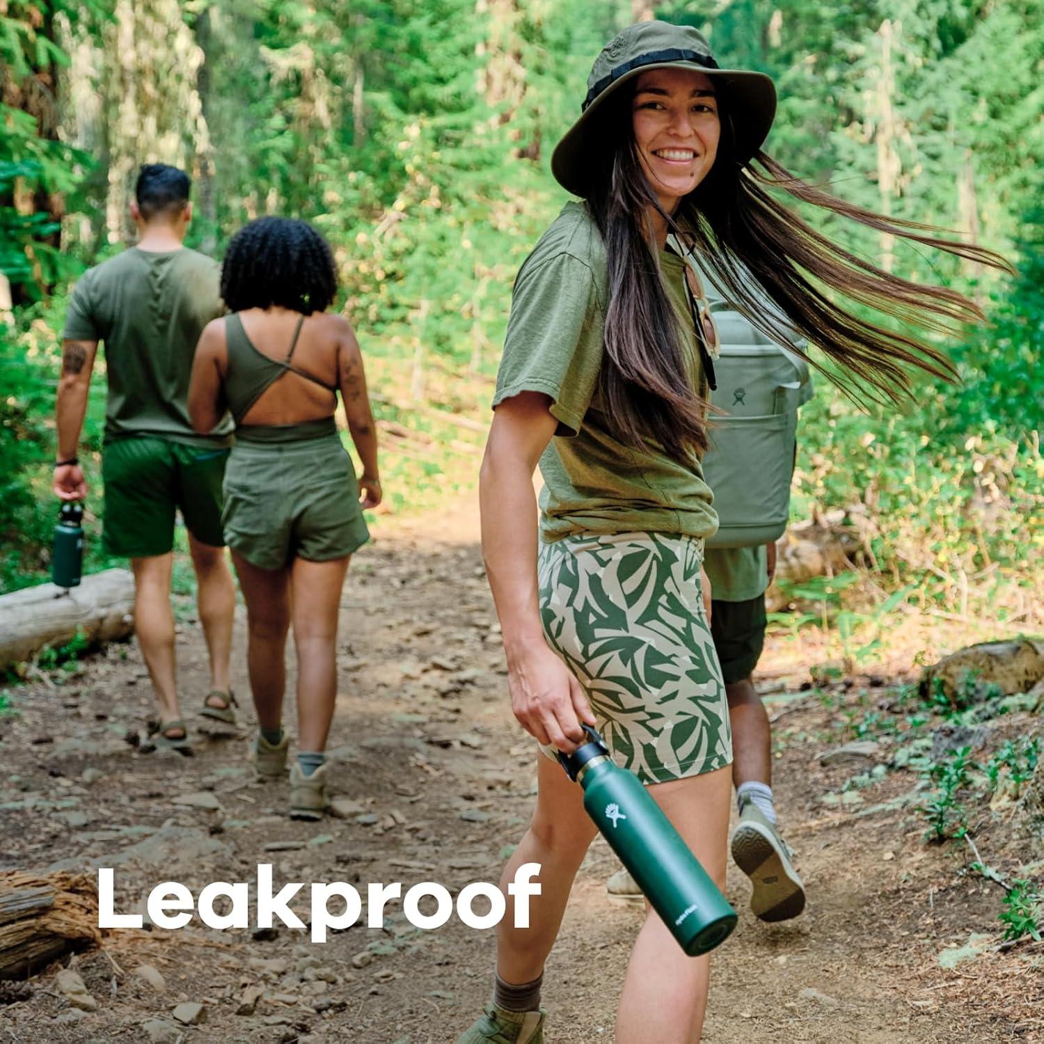 imageHydro Flask Stainless Steel Standard Mouth Water Bottle with Flex Cap and DoubleWall Vacuum InsulationFir Green