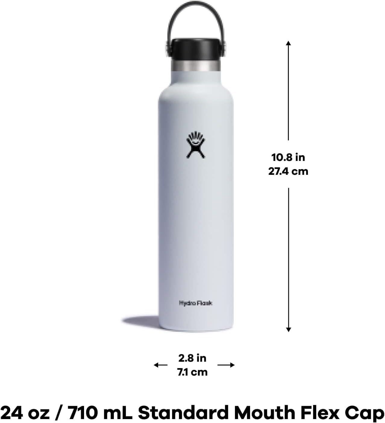 imageHydro Flask Stainless Steel Standard Mouth Water Bottle with Flex Cap and DoubleWall Vacuum InsulationFossil Brown