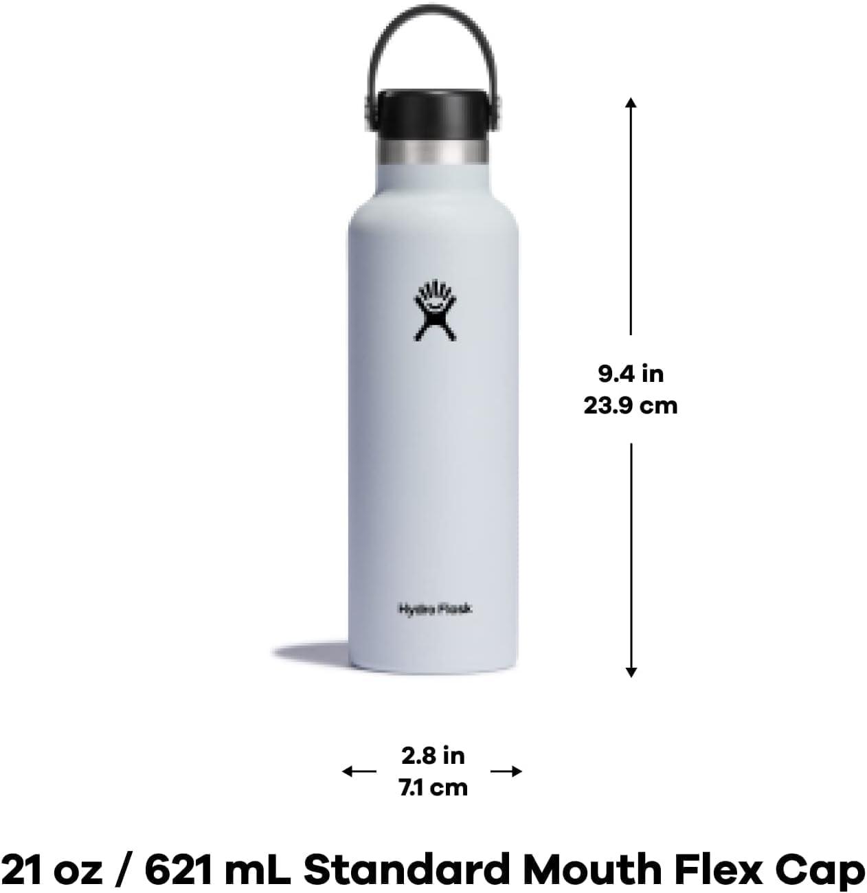 imageHydro Flask Stainless Steel Standard Mouth Water Bottle with Flex Cap and DoubleWall Vacuum InsulationFossil Brown