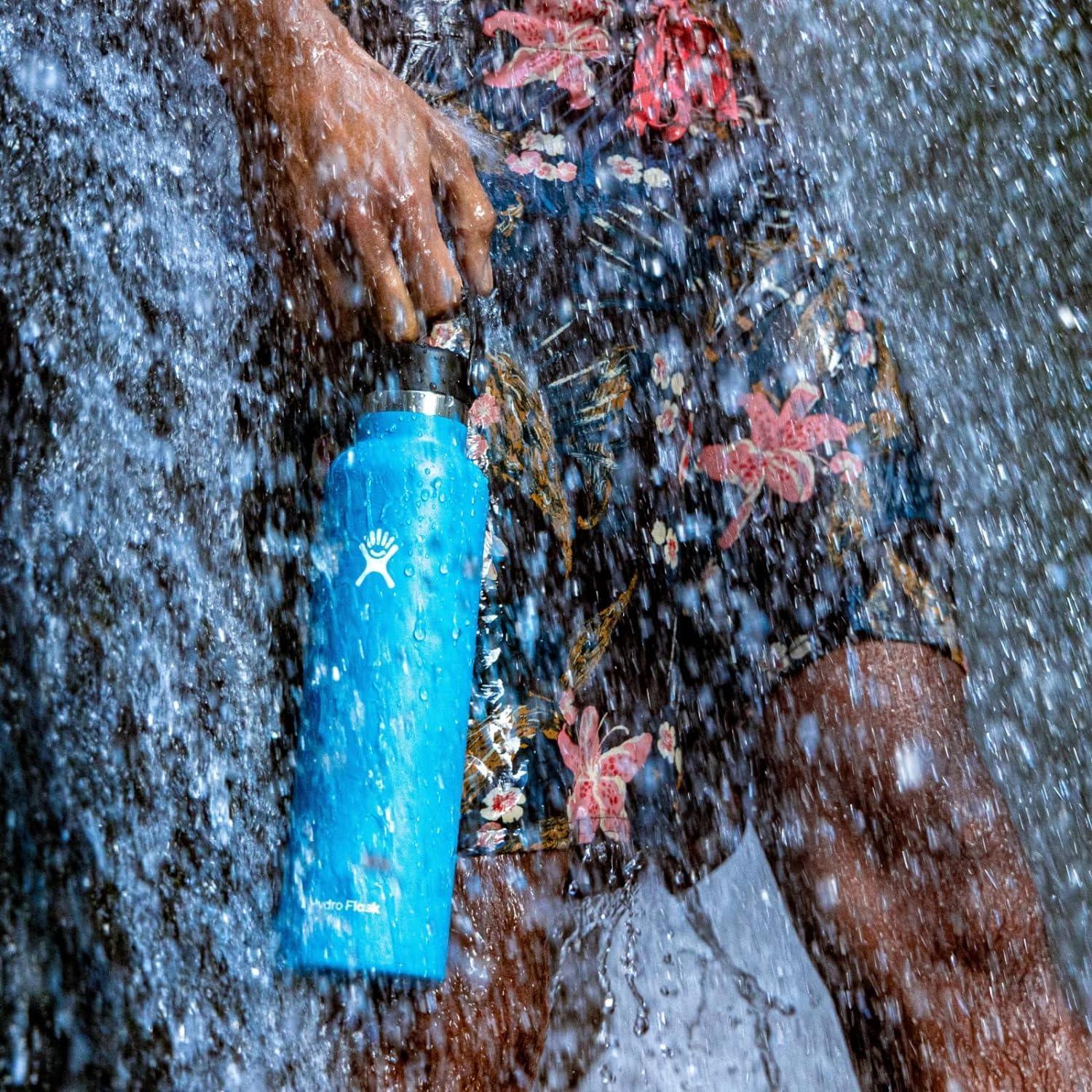imageHydro Flask Stainless Steel Standard Mouth Water Bottle with Flex Cap and DoubleWall Vacuum InsulationFossil Brown