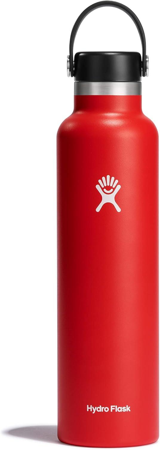 imageHydro Flask Stainless Steel Standard Mouth Water Bottle with Flex Cap and DoubleWall Vacuum InsulationGoji Red