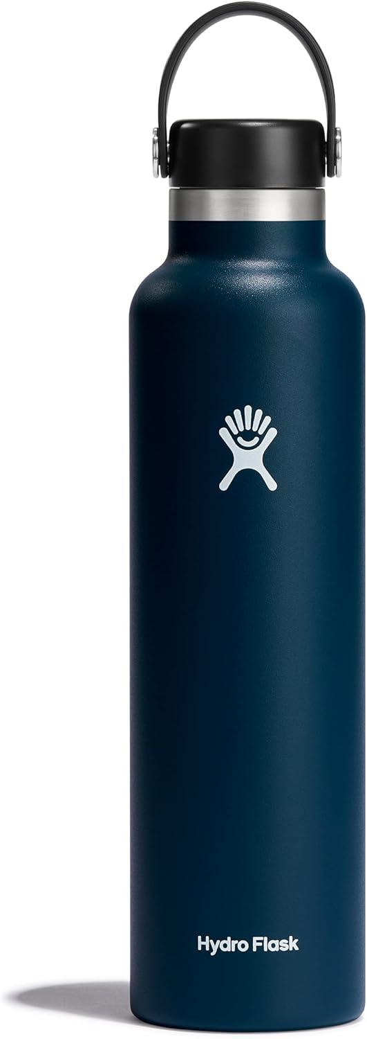 imageHydro Flask Stainless Steel Standard Mouth Water Bottle with Flex Cap and DoubleWall Vacuum InsulationIndigo Blue