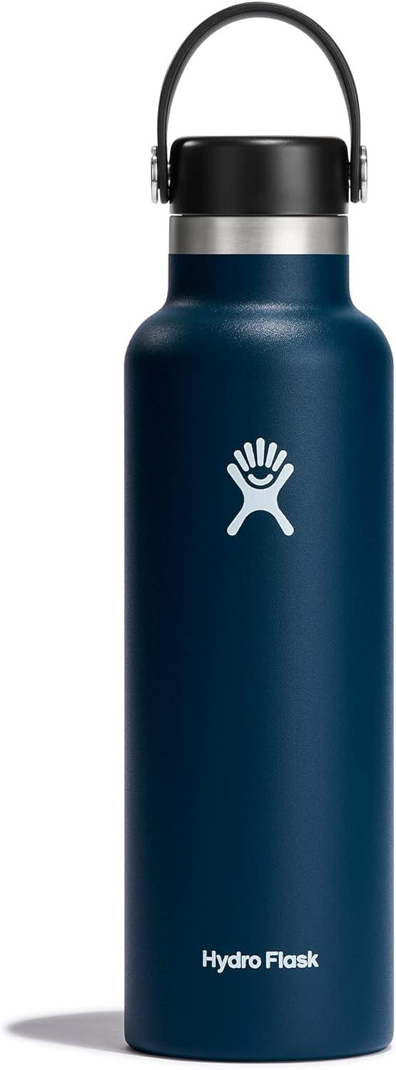 imageHydro Flask Stainless Steel Standard Mouth Water Bottle with Flex Cap and DoubleWall Vacuum InsulationIndigo Blue