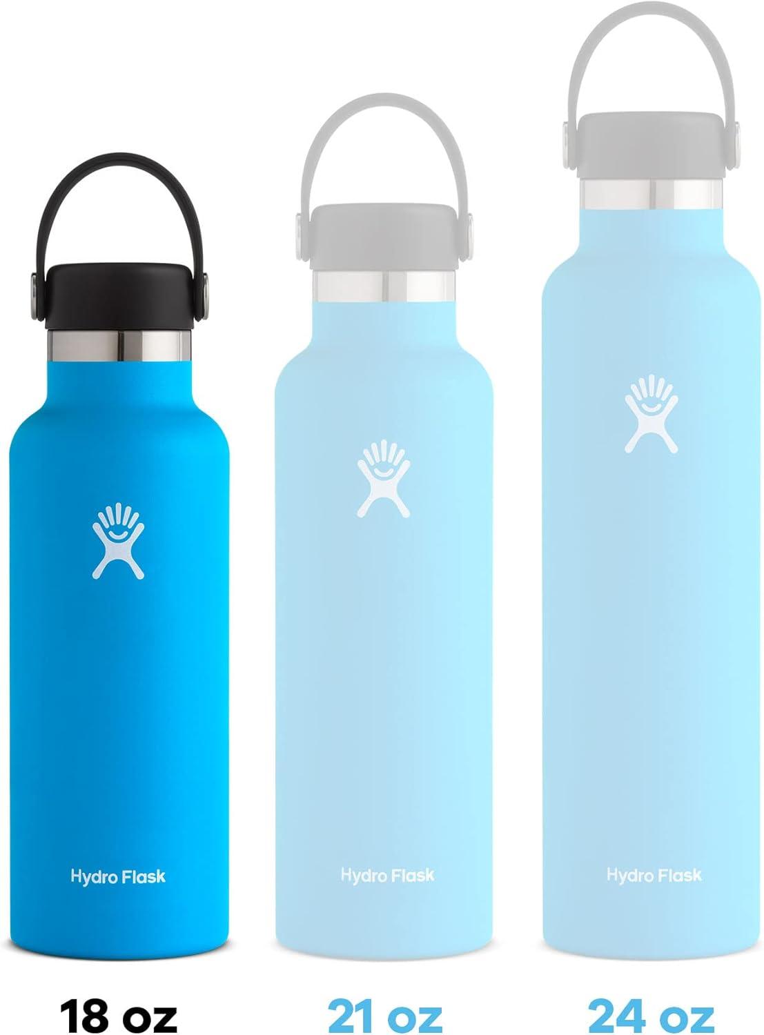 imageHydro Flask Stainless Steel Standard Mouth Water Bottle with Flex Cap and DoubleWall Vacuum InsulationIndigo Blue