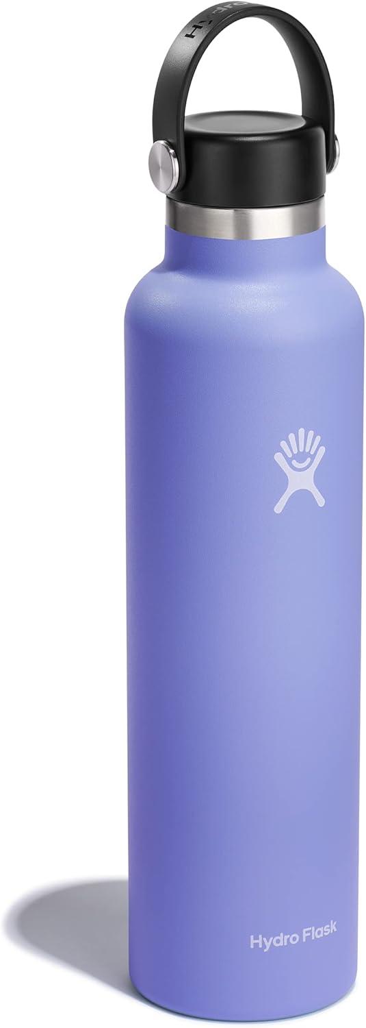 imageHydro Flask Stainless Steel Standard Mouth Water Bottle with Flex Cap and DoubleWall Vacuum InsulationLupine Purple