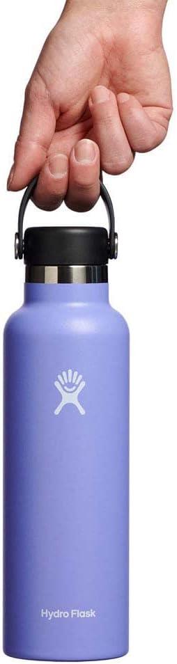 imageHydro Flask Stainless Steel Standard Mouth Water Bottle with Flex Cap and DoubleWall Vacuum InsulationLupine Purple