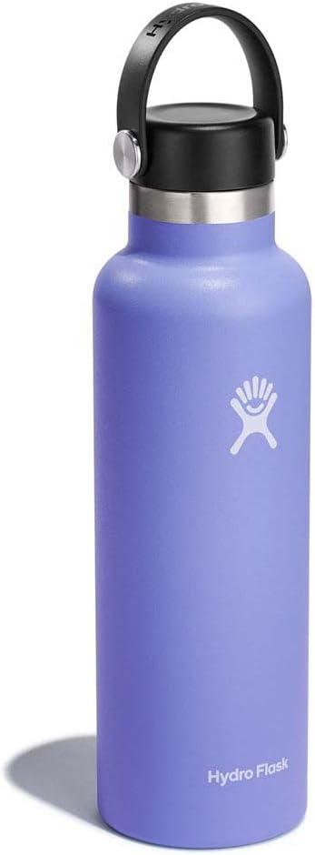 imageHydro Flask Stainless Steel Standard Mouth Water Bottle with Flex Cap and DoubleWall Vacuum InsulationLupine Purple