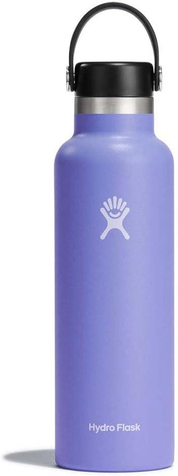 imageHydro Flask Stainless Steel Standard Mouth Water Bottle with Flex Cap and DoubleWall Vacuum InsulationLupine Purple
