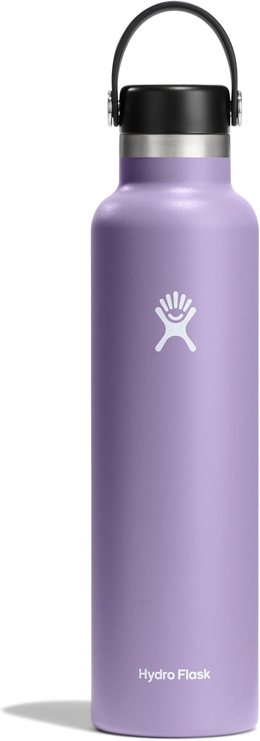 imageHydro Flask Stainless Steel Standard Mouth Water Bottle with Flex Cap and DoubleWall Vacuum InsulationMoonshadow Purple