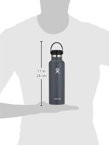 imageHydro Flask Stainless Steel Standard Mouth Water Bottle with Flex Cap and DoubleWall Vacuum InsulationStone Gray