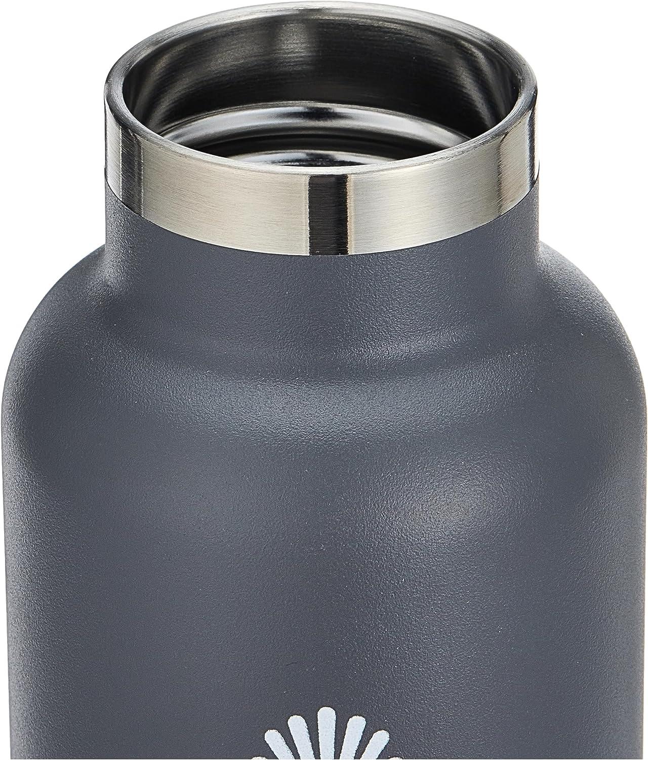 imageHydro Flask Stainless Steel Standard Mouth Water Bottle with Flex Cap and DoubleWall Vacuum InsulationStone Gray