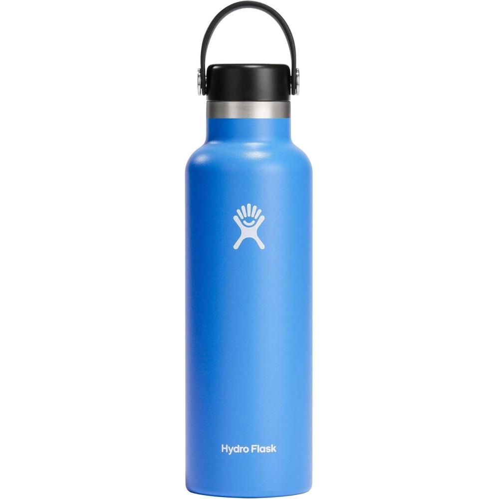 imageHydro Flask Stainless Steel Standard Mouth Water Bottle with Flex Cap and DoubleWall Vacuum InsulationCascade Blue
