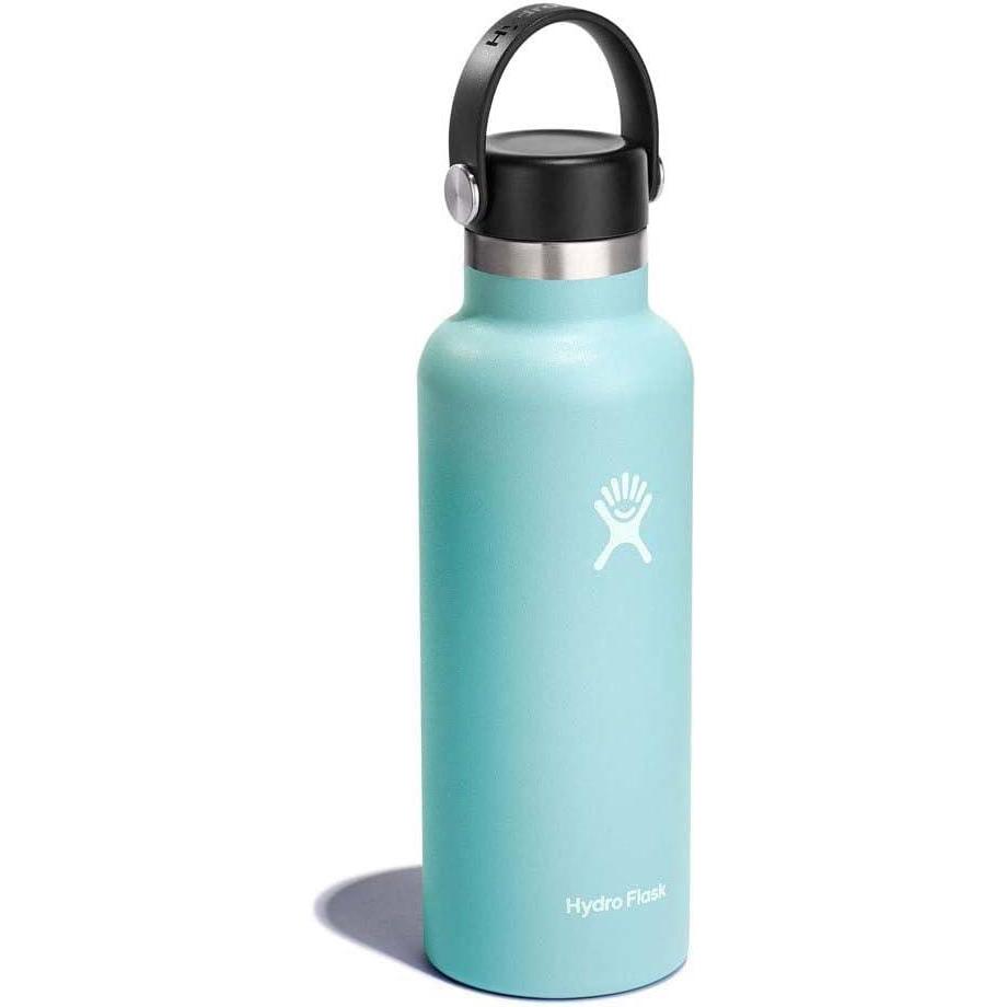 imageHydro Flask Stainless Steel Standard Mouth Water Bottle with Flex Cap and DoubleWall Vacuum InsulationDew Blue