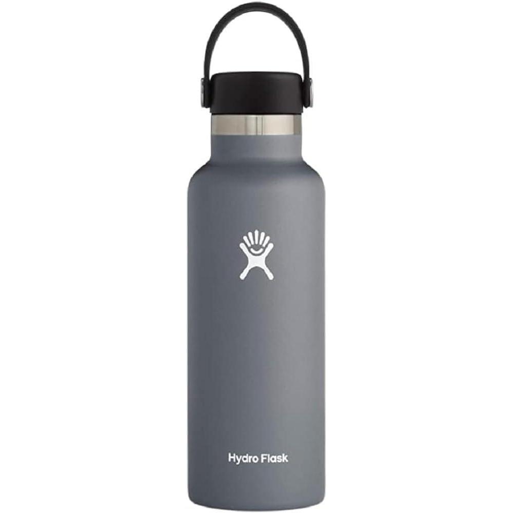 imageHydro Flask Stainless Steel Standard Mouth Water Bottle with Flex Cap and DoubleWall Vacuum InsulationStone Gray