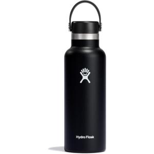 imageHydro Flask Stainless Steel Standard Mouth Water Bottle with Flex Cap and DoubleWall Vacuum InsulationBlack
