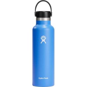imageHydro Flask Stainless Steel Standard Mouth Water Bottle with Flex Cap and DoubleWall Vacuum InsulationCascade Blue