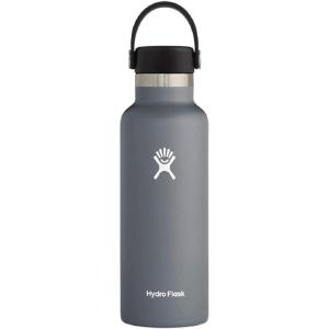 imageHydro Flask Stainless Steel Standard Mouth Water Bottle with Flex Cap and DoubleWall Vacuum InsulationStone Gray