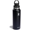 imageHYDRO FLASK Wide Mouth Chug Cap vacuum insulated stainless steel water bottle with leakproof closeable lid for cold water drinks sports travel car and schoolBlack