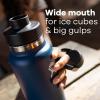 imageHYDRO FLASK Wide Mouth Chug Cap vacuum insulated stainless steel water bottle with leakproof closeable lid for cold water drinks sports travel car and schoolBlack