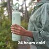 imageHydro Flask 24 Oz Stainless Steel Standard Mouth Water Bottle with Flex Straw Cap and DoubleWall Vacuum InsulationAloe