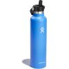 imageHydro Flask 24 Oz Stainless Steel Standard Mouth Water Bottle with Flex Straw Cap and DoubleWall Vacuum InsulationCascade