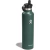 imageHydro Flask 24 Oz Stainless Steel Standard Mouth Water Bottle with Flex Straw Cap and DoubleWall Vacuum InsulationFir
