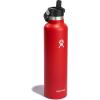 imageHydro Flask 24 Oz Stainless Steel Standard Mouth Water Bottle with Flex Straw Cap and DoubleWall Vacuum InsulationGoji Red
