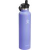 imageHydro Flask 24 Oz Stainless Steel Standard Mouth Water Bottle with Flex Straw Cap and DoubleWall Vacuum InsulationLupine