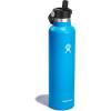imageHydro Flask 24 Oz Stainless Steel Standard Mouth Water Bottle with Flex Straw Cap and DoubleWall Vacuum InsulationPacific Blue