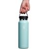 imageHydro Flask Wide Mouth vacuum insulated stainless steel water bottle with leakproof closeable lid for cold water drinks sports travel car and schoolDew