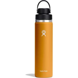 imageHYDRO FLASK Wide Mouth Chug Cap vacuum insulated stainless steel water bottle with leakproof closeable lid for cold water drinks sports travel car and schoolFossil Brown