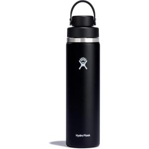 imageHYDRO FLASK Wide Mouth Chug Cap vacuum insulated stainless steel water bottle with leakproof closeable lid for cold water drinks sports travel car and schoolBlack