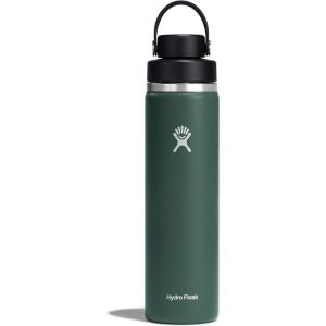 imageHYDRO FLASK Wide Mouth Chug Cap vacuum insulated stainless steel water bottle with leakproof closeable lid for cold water drinks sports travel car and schoolFir Green
