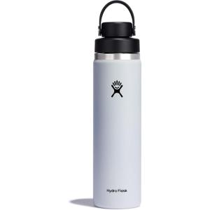 imageHYDRO FLASK Wide Mouth Chug Cap vacuum insulated stainless steel water bottle with leakproof closeable lid for cold water drinks sports travel car and schoolWhite
