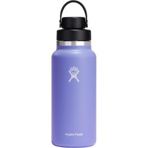 imageHYDRO FLASK Wide Mouth Chug Cap vacuum insulated stainless steel water bottle with leakproof closeable lid for cold water drinks sports travel car and schoolLupine Purple