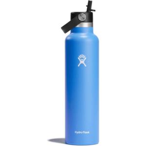 imageHydro Flask 24 Oz Stainless Steel Standard Mouth Water Bottle with Flex Straw Cap and DoubleWall Vacuum InsulationCascade