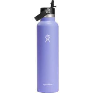 imageHydro Flask 24 Oz Stainless Steel Standard Mouth Water Bottle with Flex Straw Cap and DoubleWall Vacuum InsulationLupine