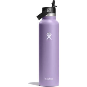 imageHydro Flask 24 Oz Stainless Steel Standard Mouth Water Bottle with Flex Straw Cap and DoubleWall Vacuum InsulationMoonshadow