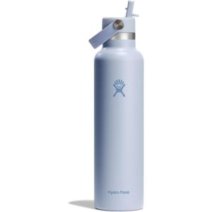 imageHydro Flask 24 Oz Stainless Steel Standard Mouth Water Bottle with Flex Straw Cap and DoubleWall Vacuum InsulationSurf