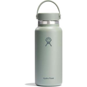 imageHydro Flask Wide Mouth vacuum insulated stainless steel water bottle with leakproof closeable lid for cold water drinks sports travel car and schoolAgave