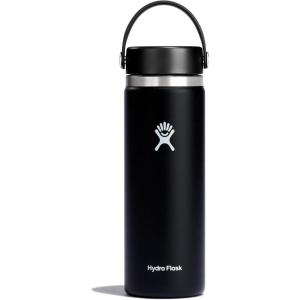 imageHydro Flask Wide Mouth vacuum insulated stainless steel water bottle with leakproof closeable lid for cold water drinks sports travel car and schoolBlack