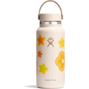 imageHydro Flask Wide Mouth vacuum insulated stainless steel water bottle with leakproof closeable lid for cold water drinks sports travel car and schoolHappy Days