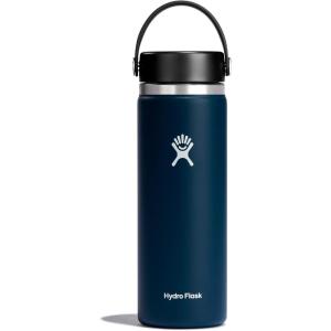 imageHydro Flask Wide Mouth vacuum insulated stainless steel water bottle with leakproof closeable lid for cold water drinks sports travel car and schoolIndigo