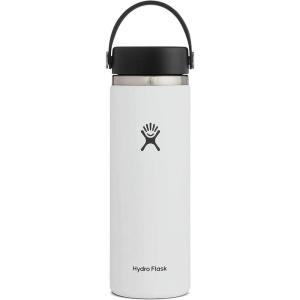 imageHydro Flask Wide Mouth vacuum insulated stainless steel water bottle with leakproof closeable lid for cold water drinks sports travel car and schoolWhite