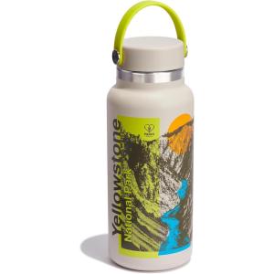 imageHydro Flask Wide Mouth vacuum insulated stainless steel water bottle with leakproof closeable lid for cold water drinks sports travel car and schoolYellowstone